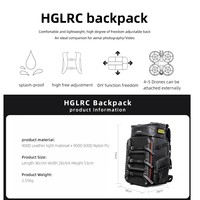 HGLRC Drone Backpack Camera Bag Splash-Proof Fabric 360X260X530mm 33.5L Capacity for FPV Freestyle Drones Outdoor Flying