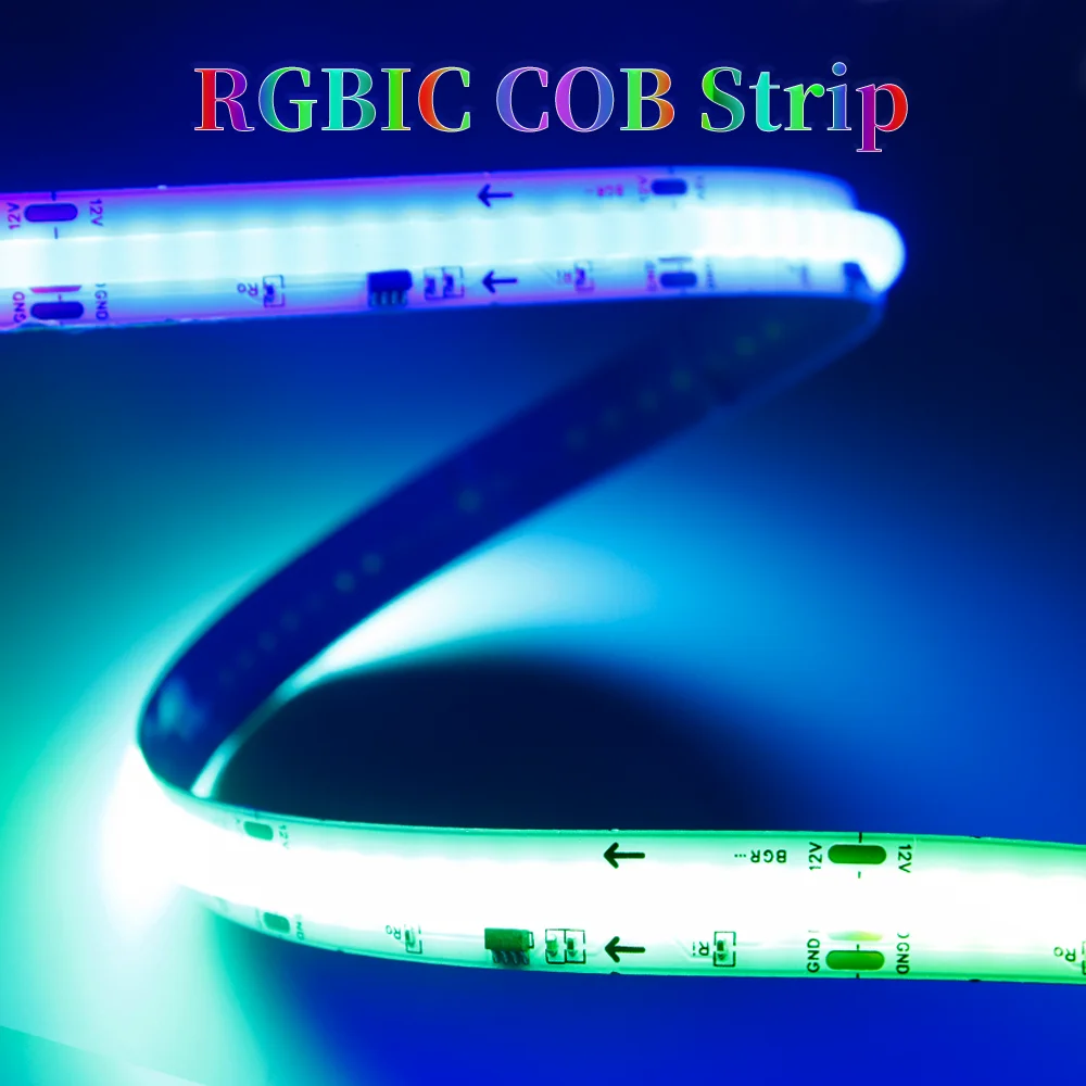 

High Density SPI RGBIC COB LED Strip Tape WS2811 IC Addressable Soft RGB Colorful LED Lighting lamp bar RA90 DC12V 24V