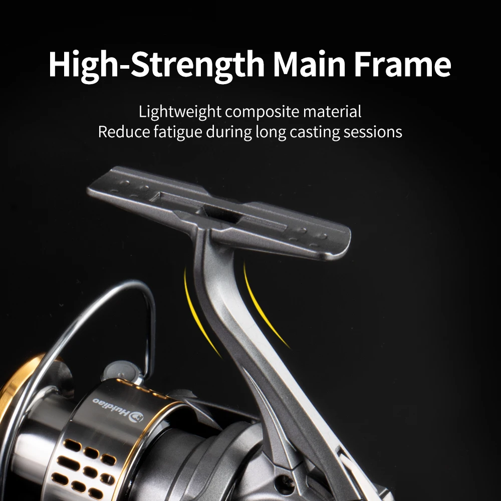 HUIDIAO 140g Ultralight Spinning Reel 500/800/1000 5.2:1 Mini Ice Fishing Reel 2+1BB without Anti-reverse Switch 4KG Max Drag
