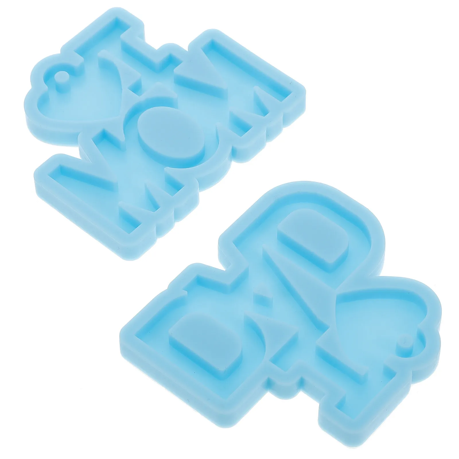 2 Moldes de Silicona para Llaveros de Resina, Molde DIY para Abalorios, Regalo Artesanal para Mamá, Papá, Día del Padre, Día de la Madre, Molde para Colgantes de Resina