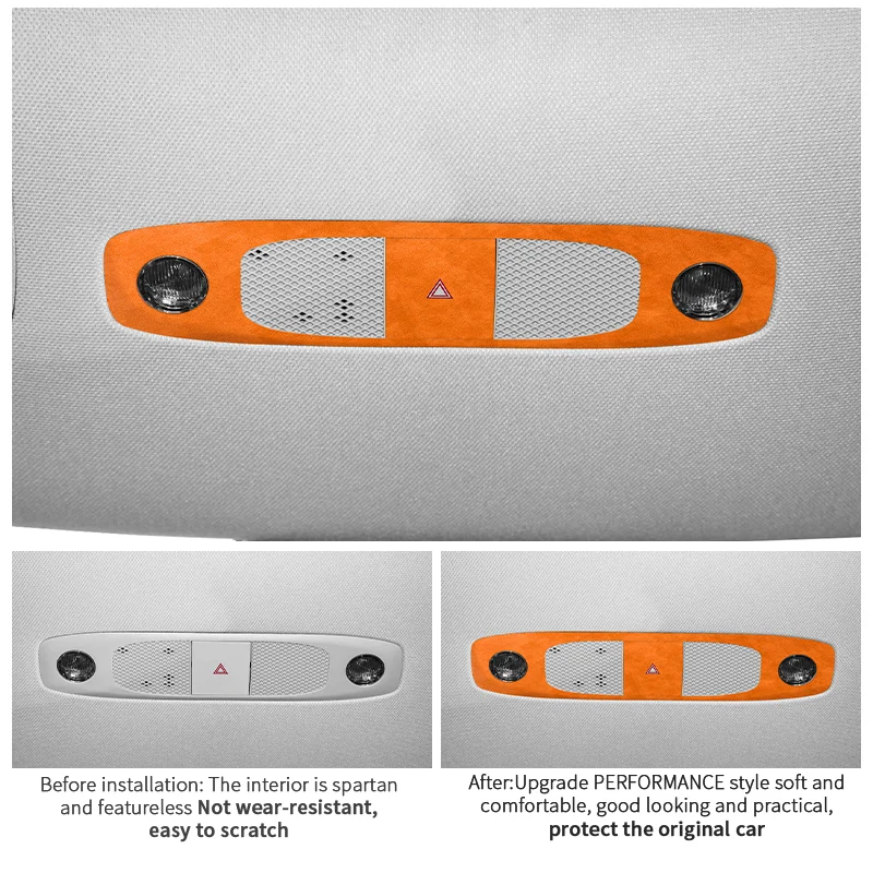 Made of Alcantara For Tesla Model 3 (2019-2023)/ Y(2019-2024) Reading Light Control Panel Trim Sticker Car Interior Accessories view 2