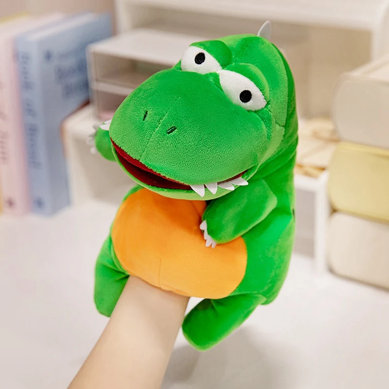 28cm Soft Fat Dragon Hand Puppets Plush Toys Birthday Gift Stuffed Animals Game for Girls Baby Children Bedtime Story Props