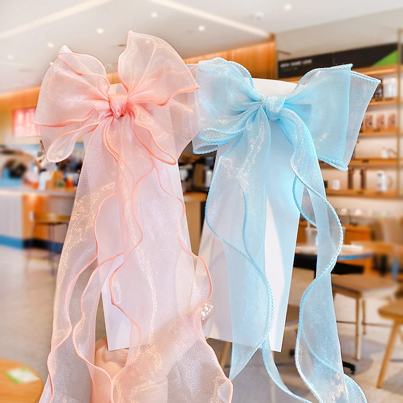 2026 New Children Cute Colors Ribbon Lace Bow Ornament Hair Clips Girls Lovely Sweet Barrettes Hairpins Kids Hair Accessories