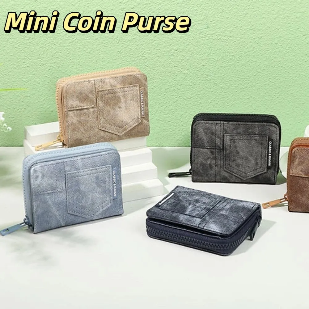 

Multiple Slots Cowboy Short Wallet Retro Korean Style Mini Coin Purse Pocket Purse Money Clip PU Leather Fold Wallet Outdoor