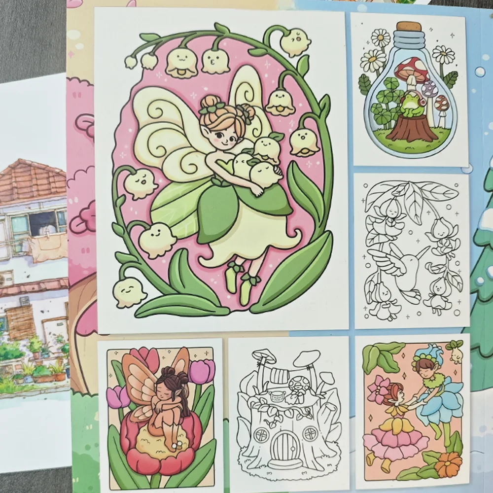 Coloring Book for Relax & Relaxation - Scale Pages With   Elf Angel Girl Characters, Thickened Non-Transparent Paper, High-Qual