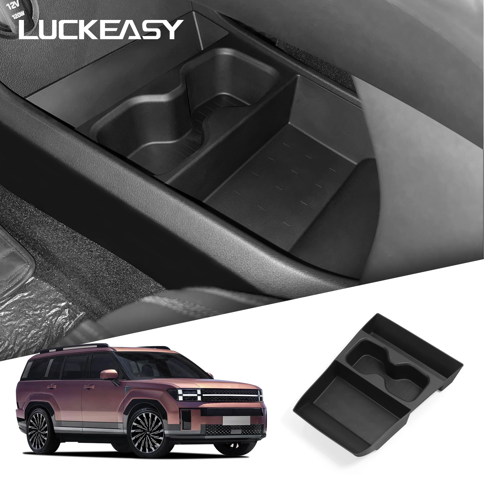 

for Hyundai Santa Fe 2024 2025 Center Console Lower Storage Box Car Accessories Drinks Holder Storage Tray Organizer Case