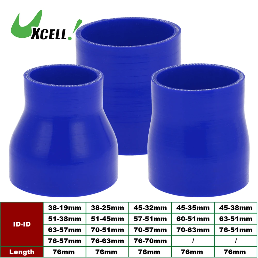 UXCELL 0 Degree Car Silicone Hose 51-38mm 51-45mm 57-51mm 60-51mm ID 76mm Length Silicone Straight Tube Coolant Hose Universal