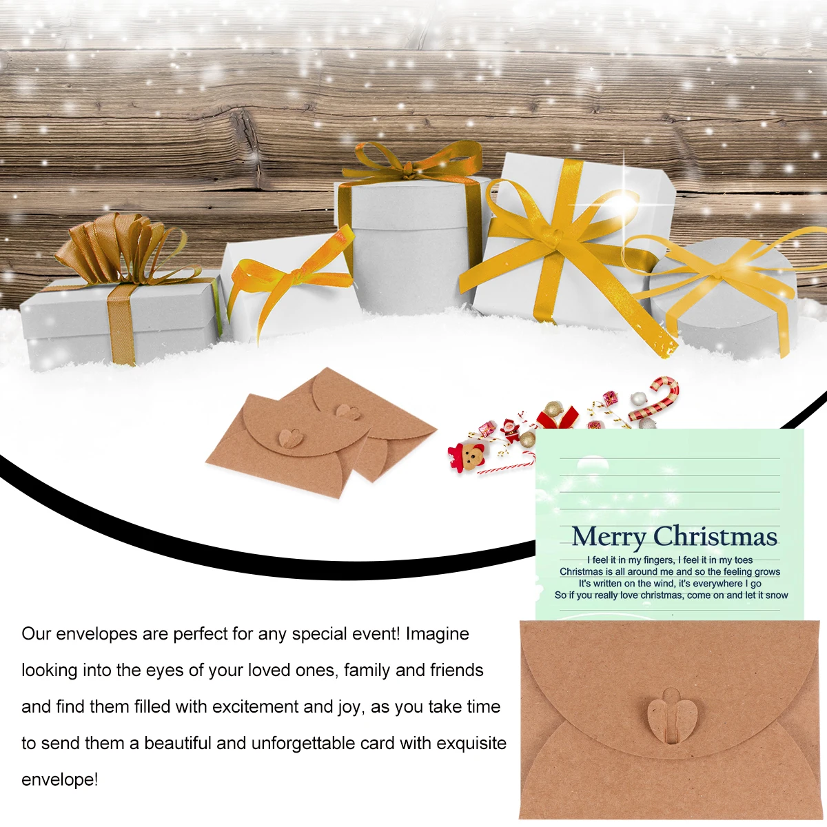 20 قطعة مغلفات ورق الكرافت المغلفات الحرفية لبطاقات دعوة حفلة عيد الميلاد عيد الشكر الذكرى براون تغليف الهدايا