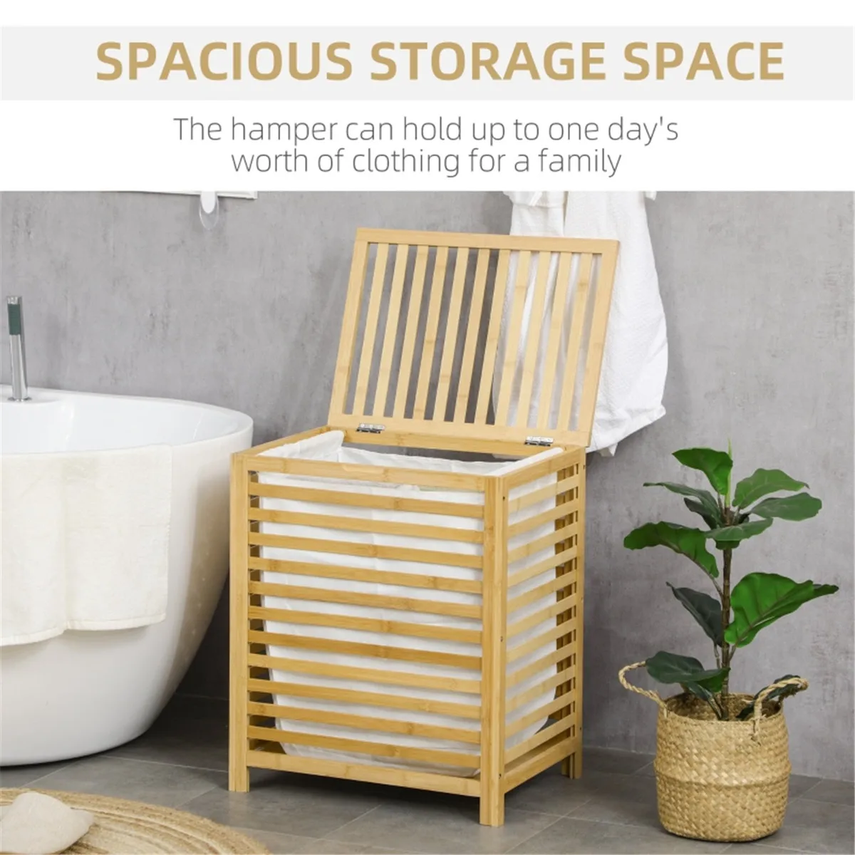 

19.75" L x 14.25" W x 23.5" H Laundry Basket natural color