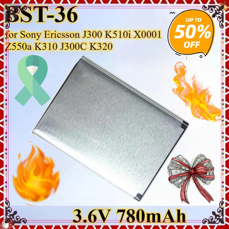 

780mAh 3.6V BST-36 Battery for Sony Ericsson J300 K510i X0001 Z550a K310 J300C Z550 K310i Z550C K320 W200 K320 W200 Z550 BST 36