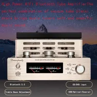 SUNBUCK 2.0 Stereo 100W+100W High Power Coaxial Fiber Bluetooth 6H3N HIFI Vacuum Tube Amplifier Audio