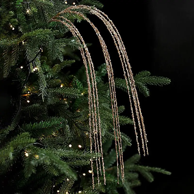 90cm Glitter Twig Ornaments Branches For Christmas Tree Vase Party Wedding navidad Atmosphere decorations Branches Sparkling