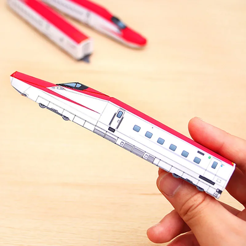 Shinkansen série e6 komachi mini locomotivas de trem origami artesanal modelo de papel 3d papercraft diy crianças brinquedos artesanais adultos ZX-049