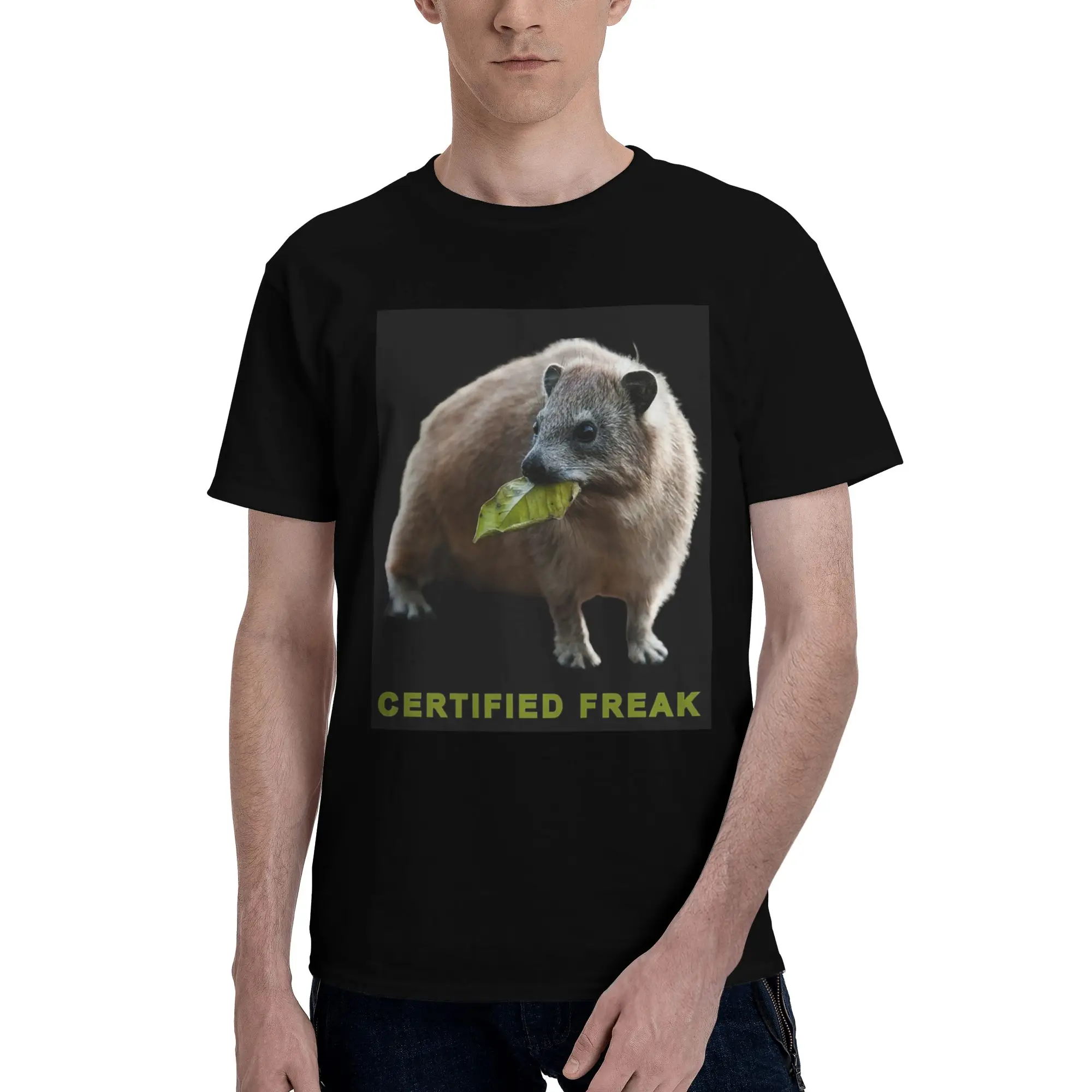 

Rock Hyrax Photo Certified Freak Vampire 100% Cotton T-Shirt Men's Funny T Shirts Men Crew Neck Short Sleeve S-6XL