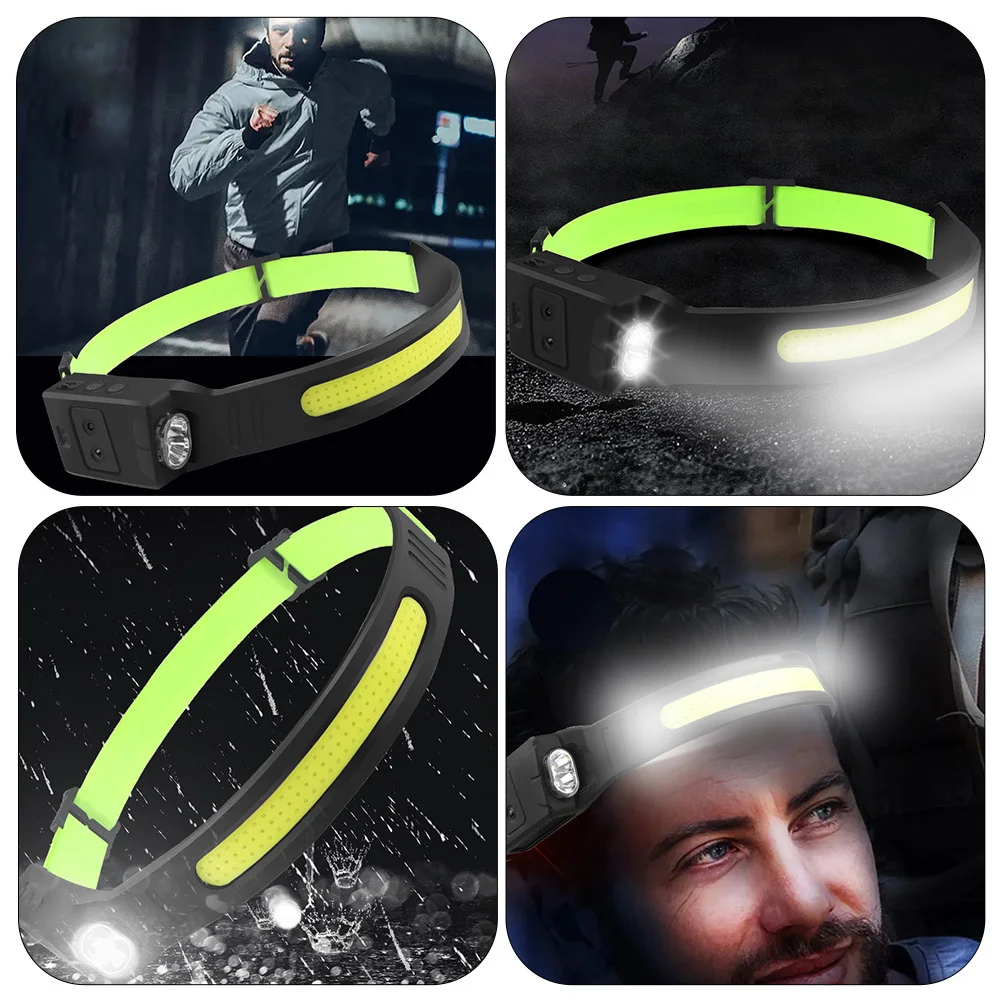 

1Set LED Yellow Light Bar Headlamp Compact Rechargeable Outdoor Headlight with USB for Climbing Camping Hiking Hunting Bike