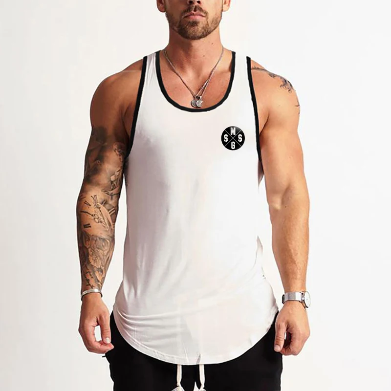 

2022 Summer Mens Bodybuilding Fitness Sleeveless T-shirt Youthful Vitality Workout Running Tank Tops Gym Clothing for Men