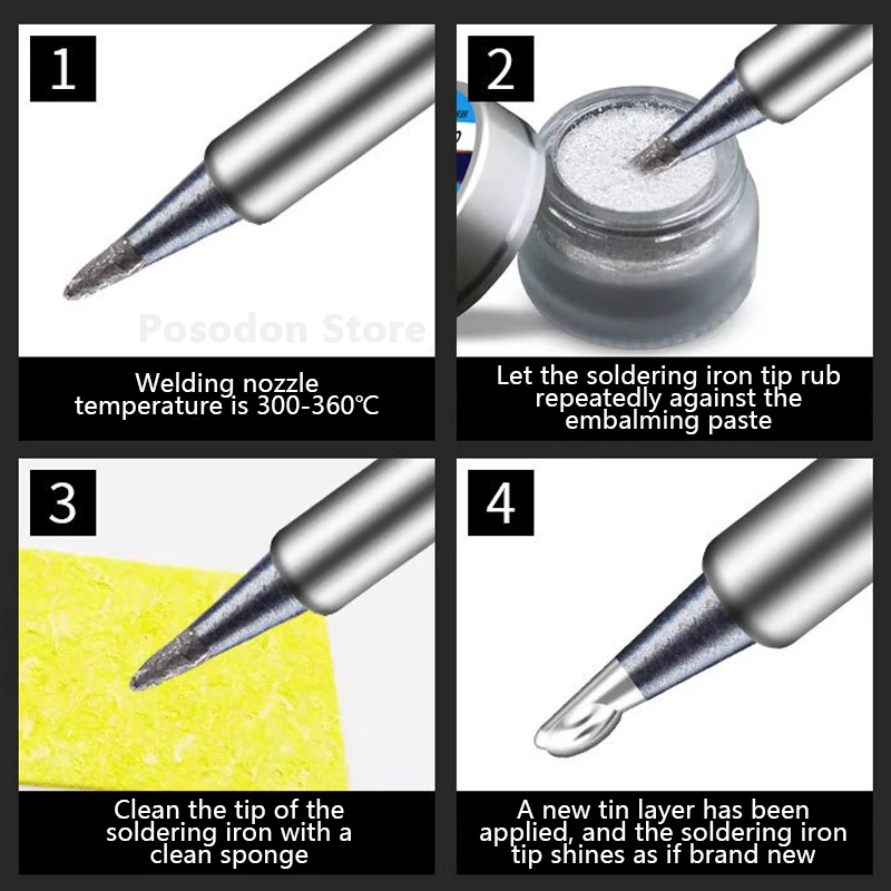 سبيكة لحام رئيس إصلاح وكيل إزالة الأكسدة تنظيف كريم المنشط 6-30 جرام محاصر الرصاص الحرة لحام الحديد تلميح الأنظف