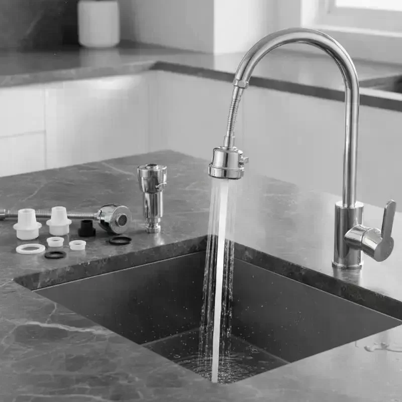 High-Pressure Faucet Connector 360-Degree Swivel Rigid Hose Thick High-Quality Material Faucet Kitchen Faucet Universal Faucet