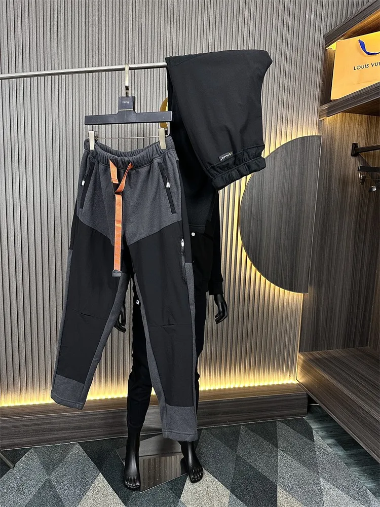 

Outdoor Men's Fce Lined Cuffed Casual Pants Faionable Urban Sle Thiened Autumn Winter Long Trousers Leisure Sports