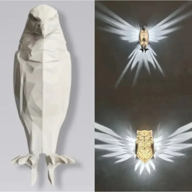 Bird Wall Lamp Creative Halloween Owl Eagle Shape Projector Modern Atmosphere Sconce Light 3D Print Body Animal Lighting Lustre