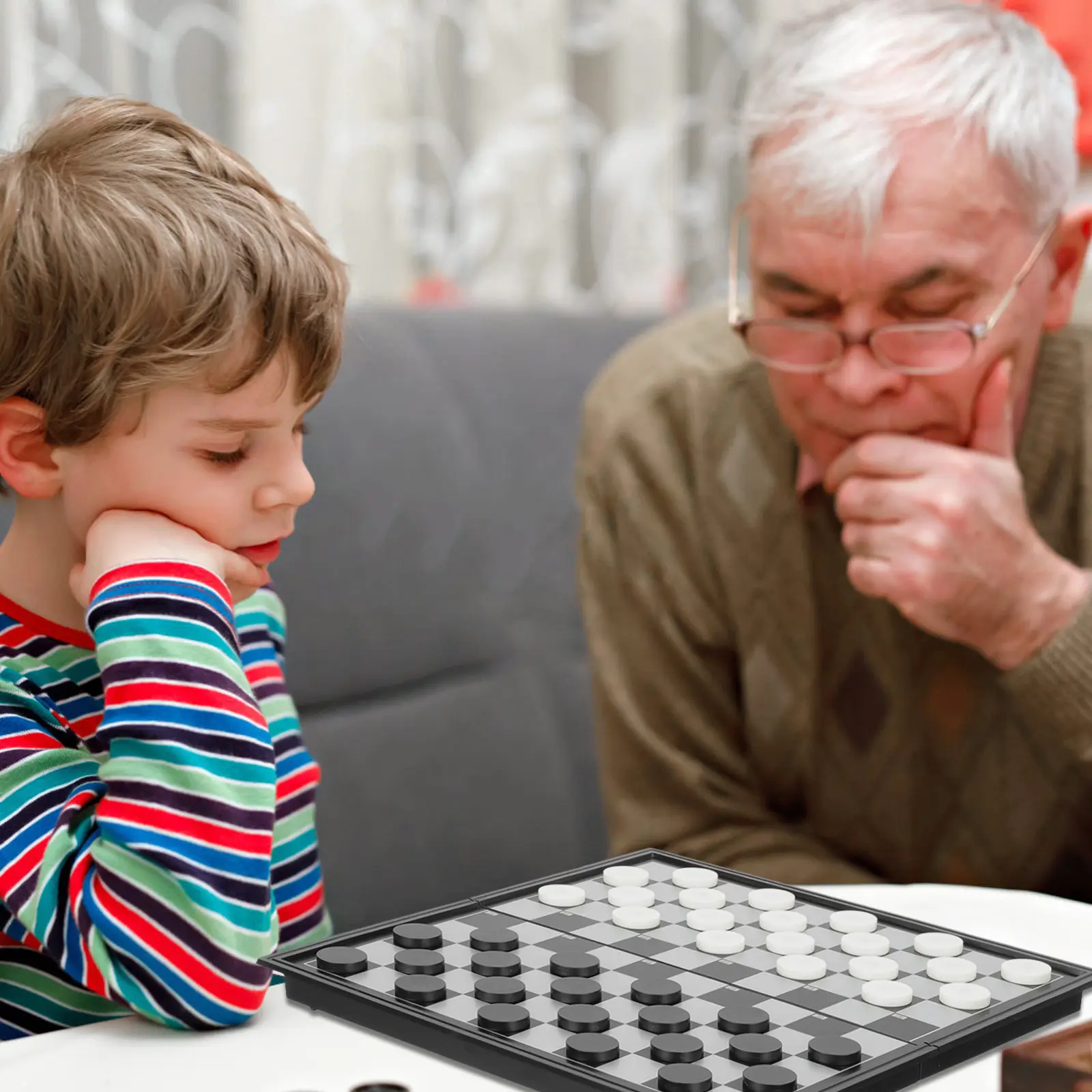 

Набор из 30 высококачественных пластиковых шахматных фигур для обучения детей, черно-белые, для развивающих настольных игр