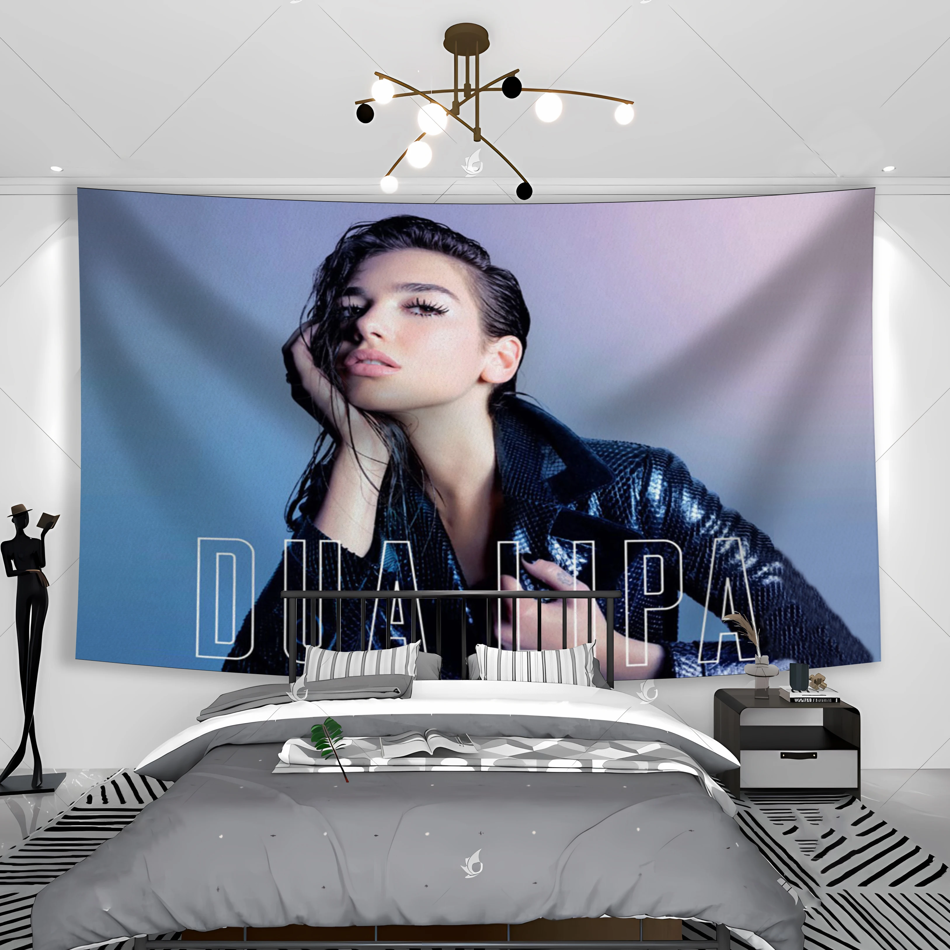 Słynna Brytyjska Piosenkarka Duas Plakaty Lipa Malarstwo Hd Print Wall Art Tapestry Banery Flagi Do Salonu Wystrój Domu Prezent