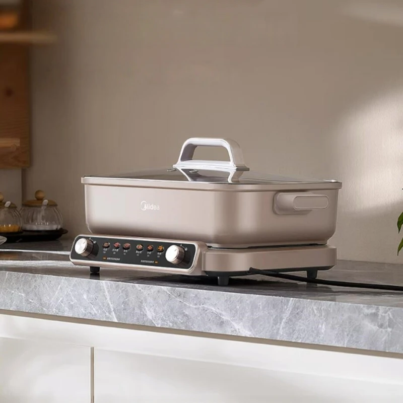 ميديا 220 فولت رقيقة جدا سريع الغليان الكهربائية إناء/ قدر المنزلية 8L سبليت مزدوجة نكهة وعاء 2100 واط متعددة وعاء الطبخ الكهربائي