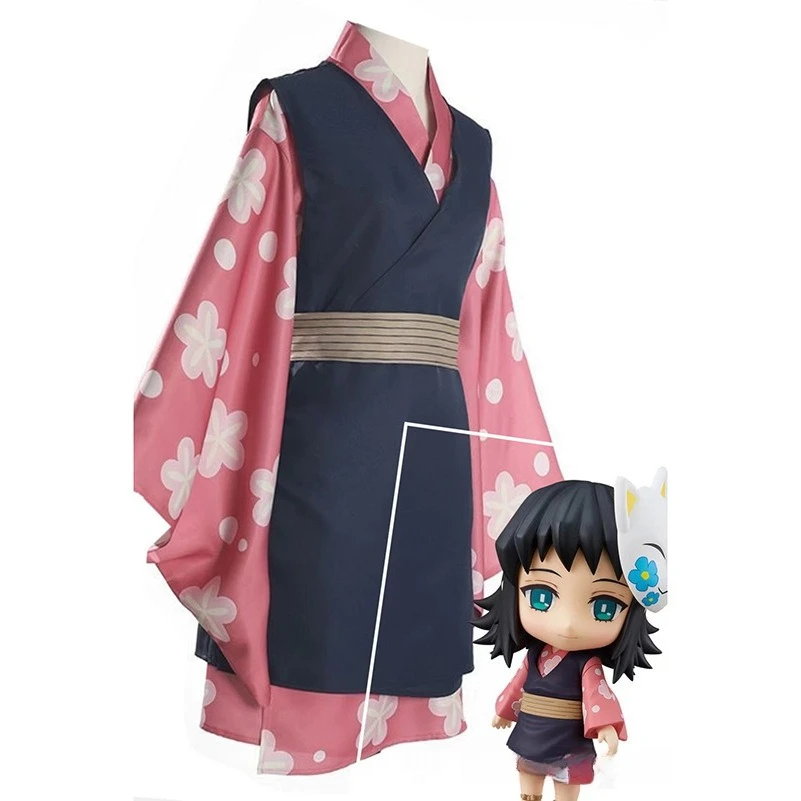 

Japanese Anime Girls Cosplay Kimono Set withTraditional Floral Pattern Stage Performance Costume for Anime Convention Halloween