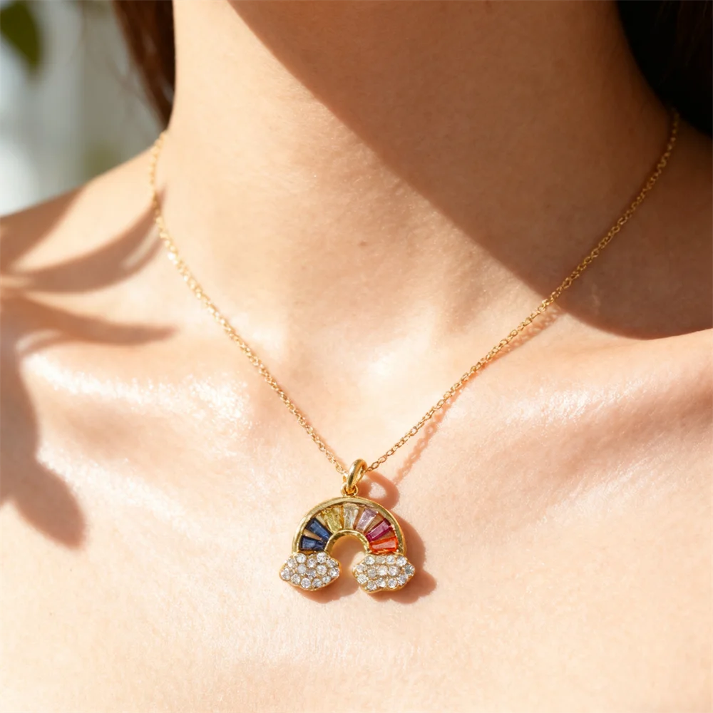 

2Pcs Pendants Brass Zirconia Enamel Rainbow Snowflake Charms for DIY Jewelry Necklace Bracelet Making Accessories for Women Men