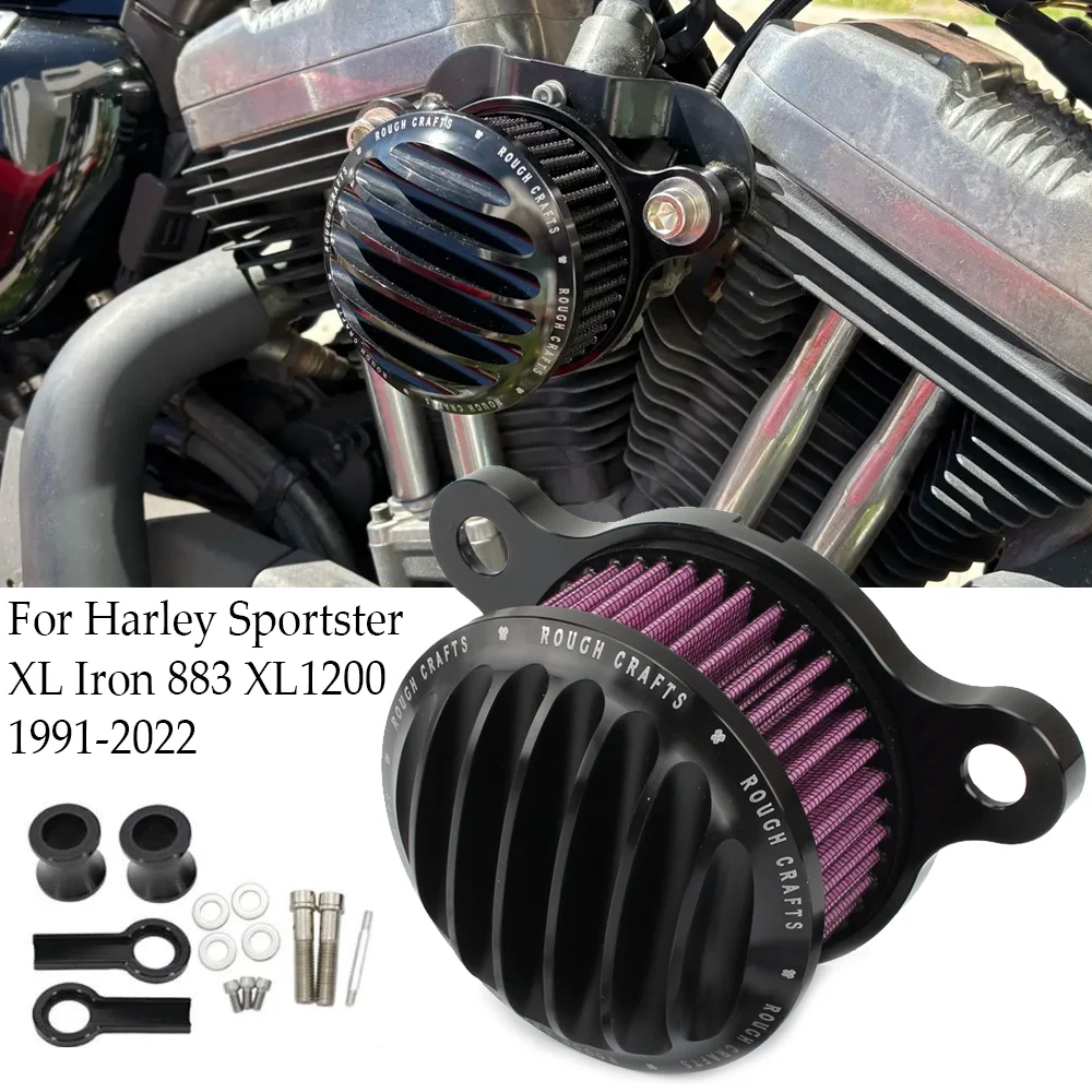 

Motorcycle Air Filter Cleaner Intake Filter System Kit For Harley Sportster XL883 XL1200C 48 72 Forty Eight Seventy Two 91-2022