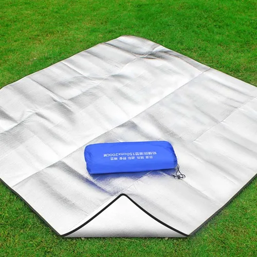 Imagen 2 del producto Estera de Camping de aluminio de dos caras, manta de espuma, almohadilla de espuma, estera de lámina aislante, almohadilla para tienda de dormir, calor reflectante para exteriores