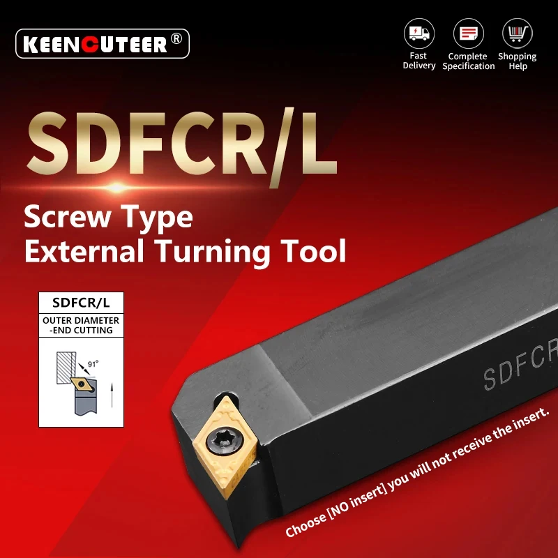 

SDFCR1212 SDFCR1616 SDFCR2020 SDFCR2525 External Turning Tool SDFCR SDFCL Lathe Bar Turning Holder CNC Cutter Bar