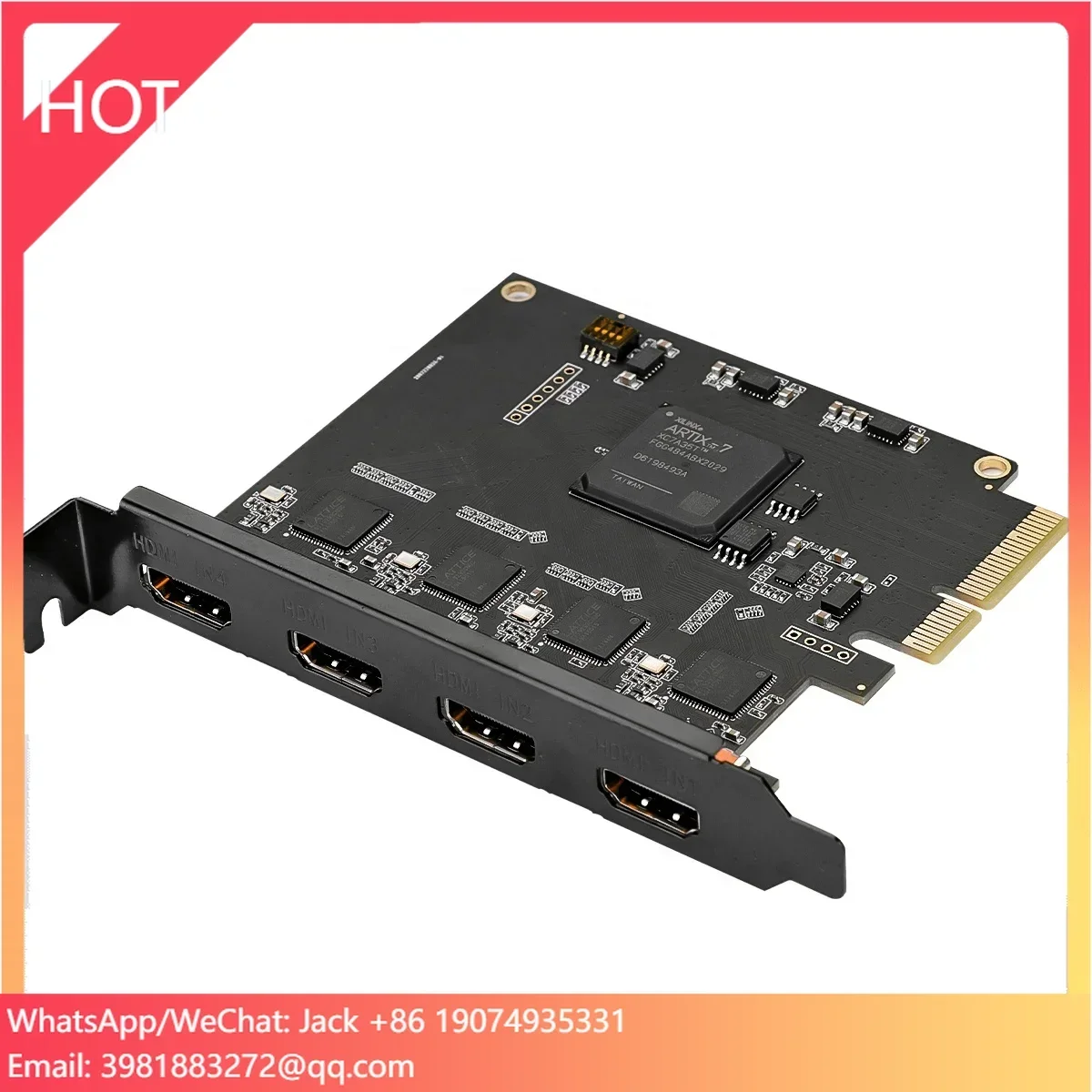 Placa de captura de vídeo IOCREST Quad HD MI Interface PCI-e X4 Streaming ao vivo multicanal