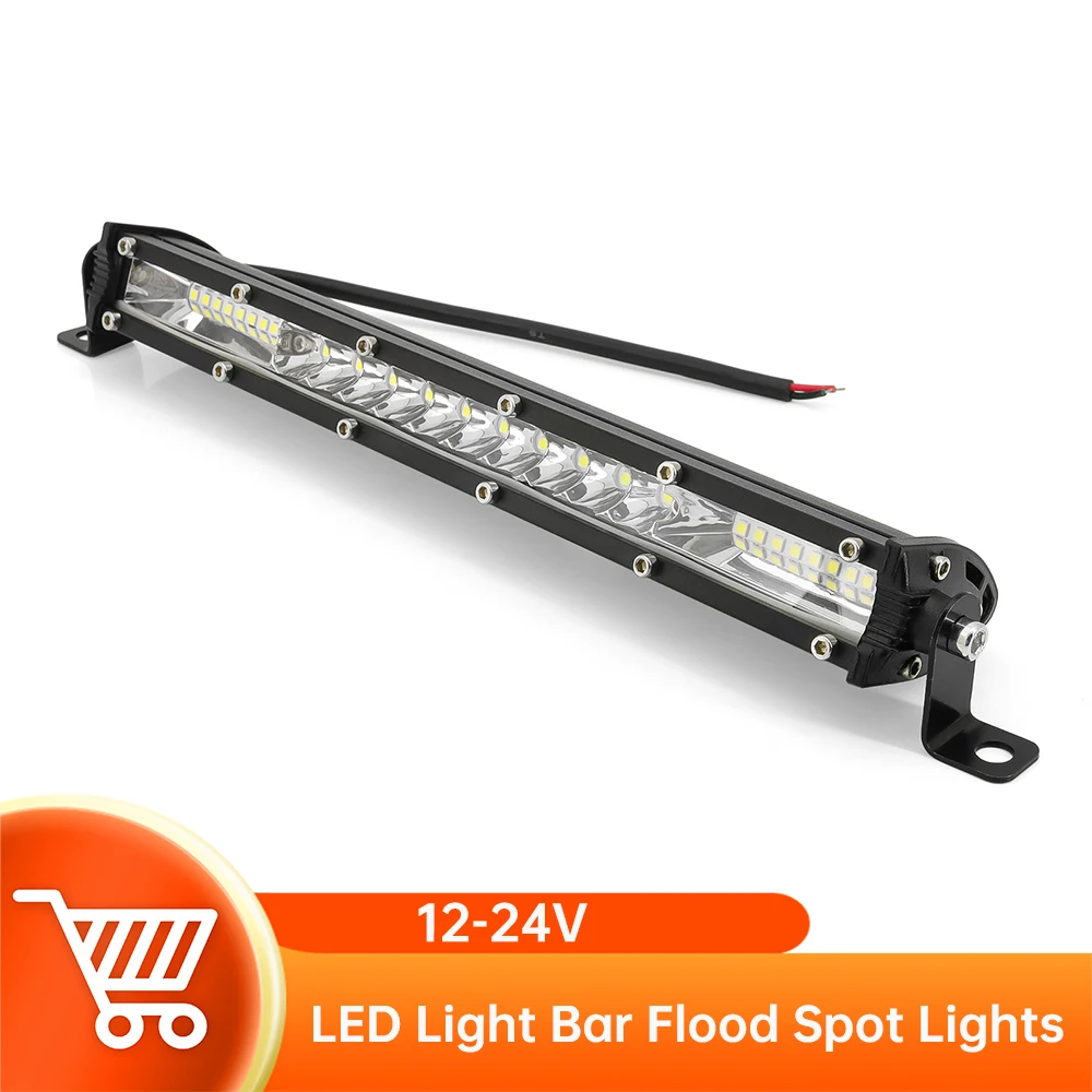 

12 Inch LED Light Bar 12V 24V Flood Spot Beam Work Fog Lamp for Offroad Truck SUV Car Camper Light Automotive Accessories