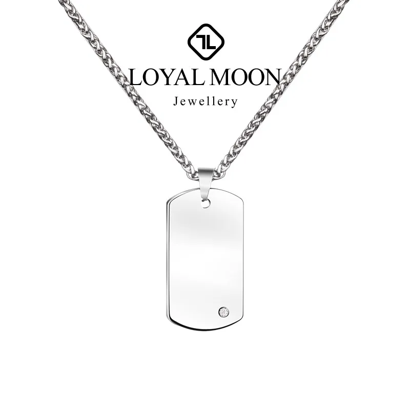 

Loyal Moon Tungsten Carbide Pendants Necklaces For Men Women, Free Engraving Letter Or Photo