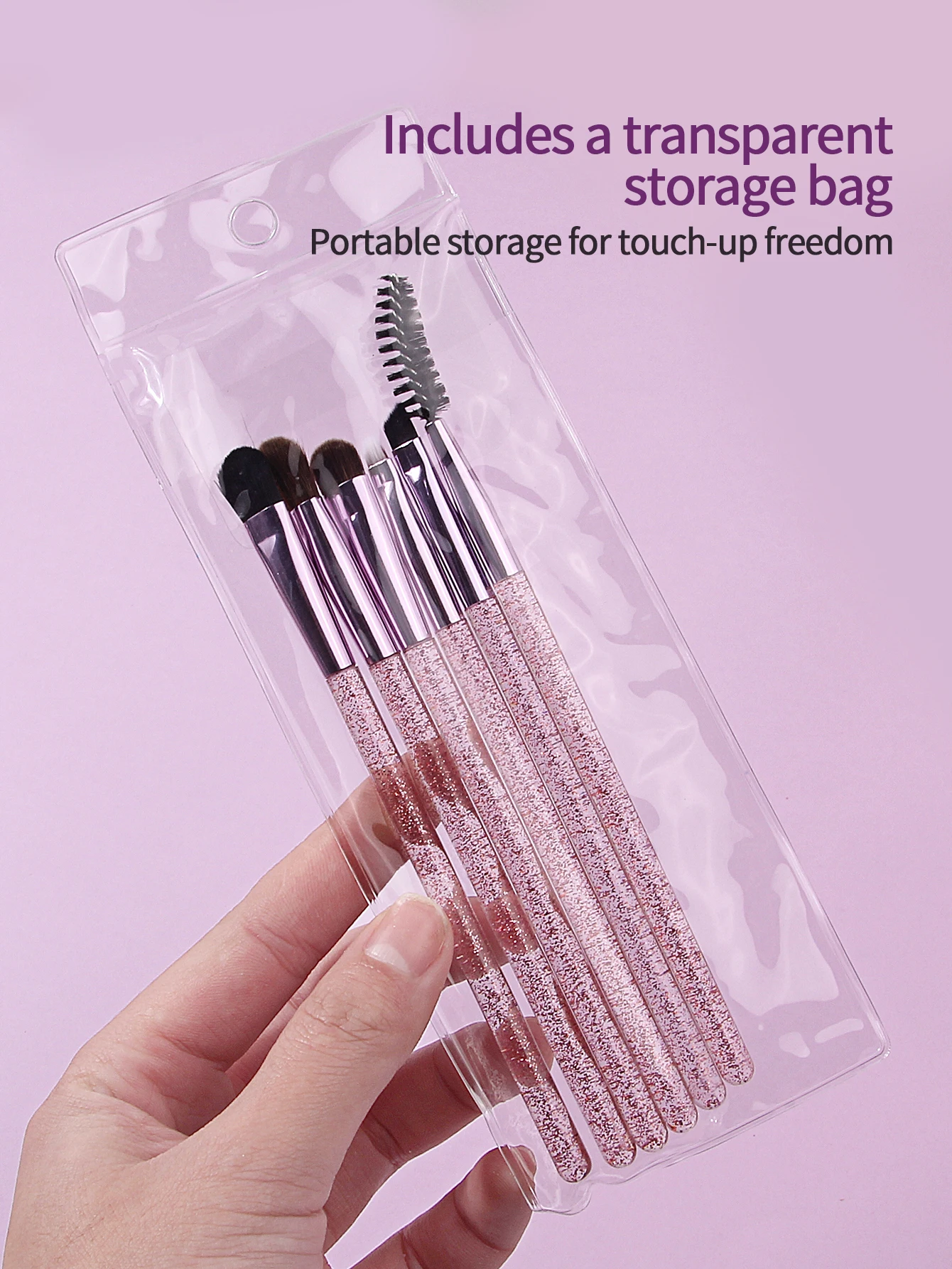 Set di pennelli per trucco occhi da 16 pezzi, pennello per ombretto, pennello per mascara, pennello per eyeliner + soffio per cipria triangolare, mini soffio per cipria