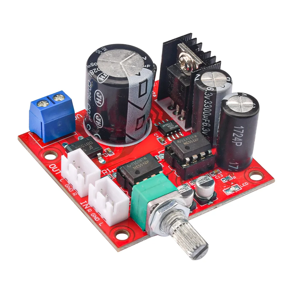 NE5532 Pre-Amplifier Board Mic Amplifier Module Single Power Supply Dual OP AMP Power Amplifier front Stage Board AC5-16V/DC6-24