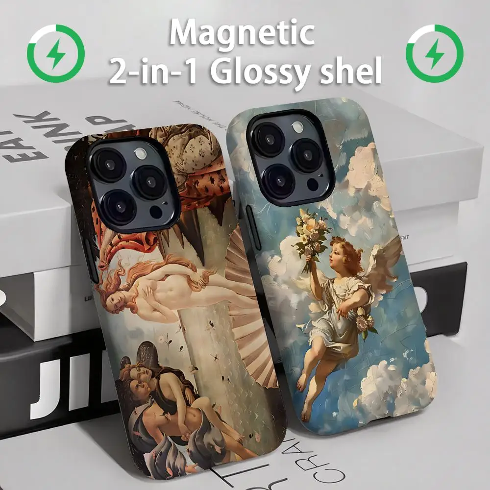 Renaissance Art Paintings  Phone Case Magnetic 2-in-1 Glossy shell  For iPhone 16e 16 15 14 13 12 11 Pro Max Plus mini XS