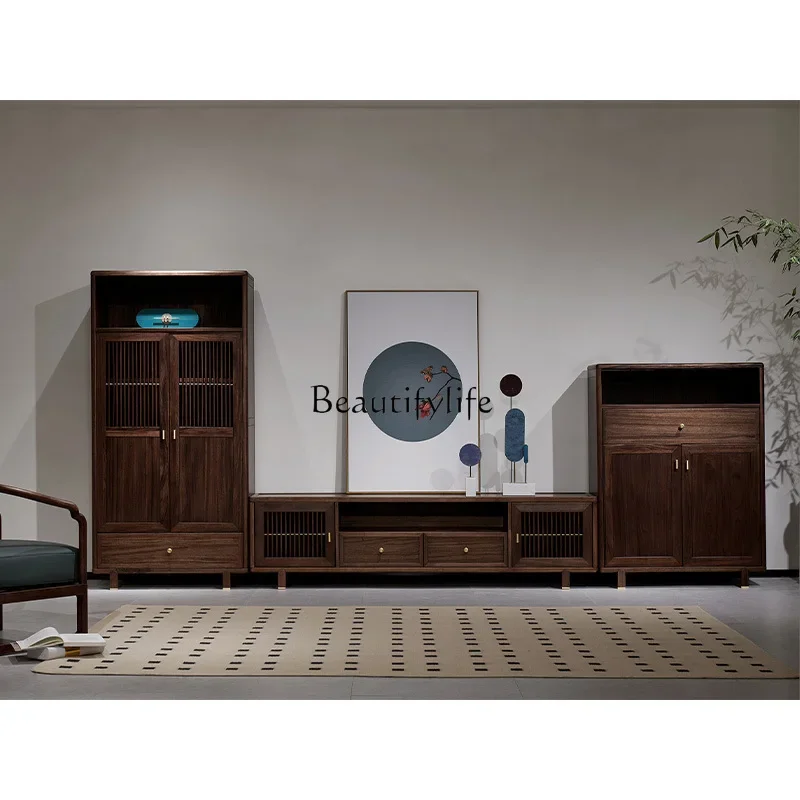 

ls 04Simple new Chinese ebony wine cabinet all solid wood modern large apartment jewelry cabinet