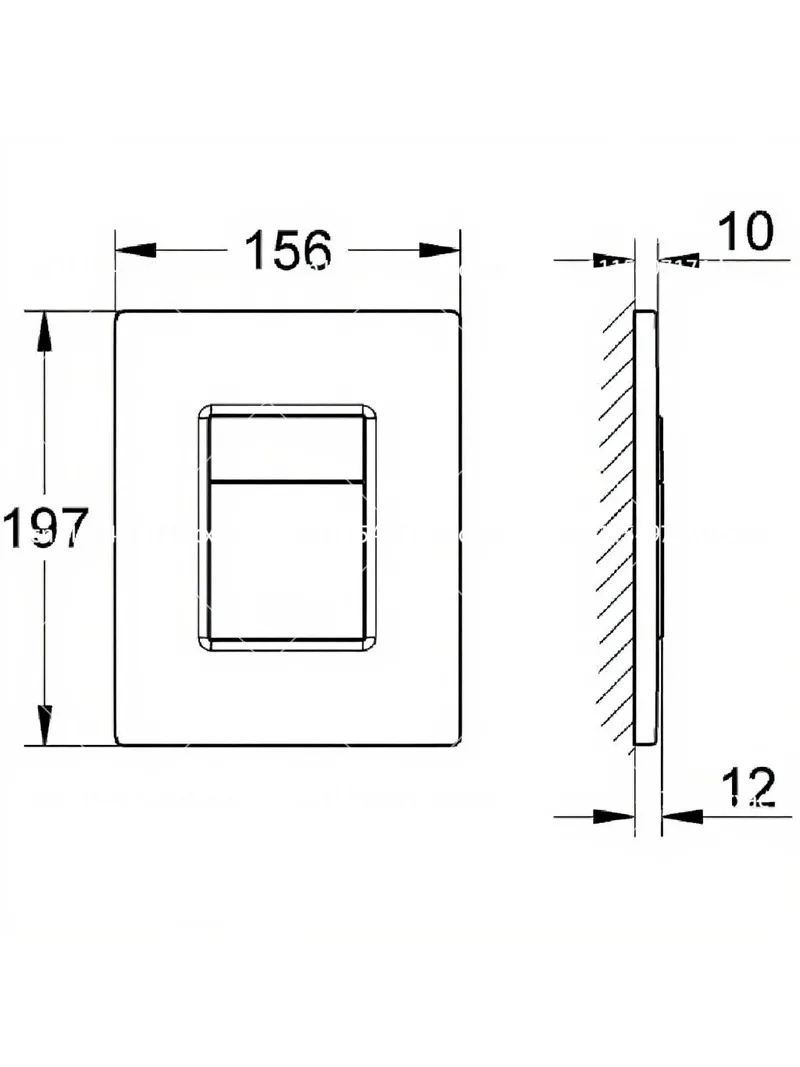 Dual Flush Plate for Concealed GD2 Cisterns, Pneumatic Drop Valve AV1, 156 x 197mm, Water-Saving