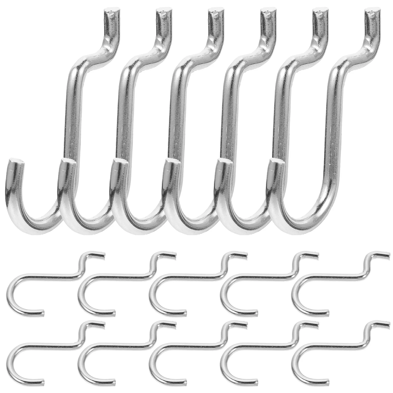 20 Pcs Peg Board Hook Heavy Duty Pegboard Hanger Metal Double Line Hooks for Garage Shelving Silver