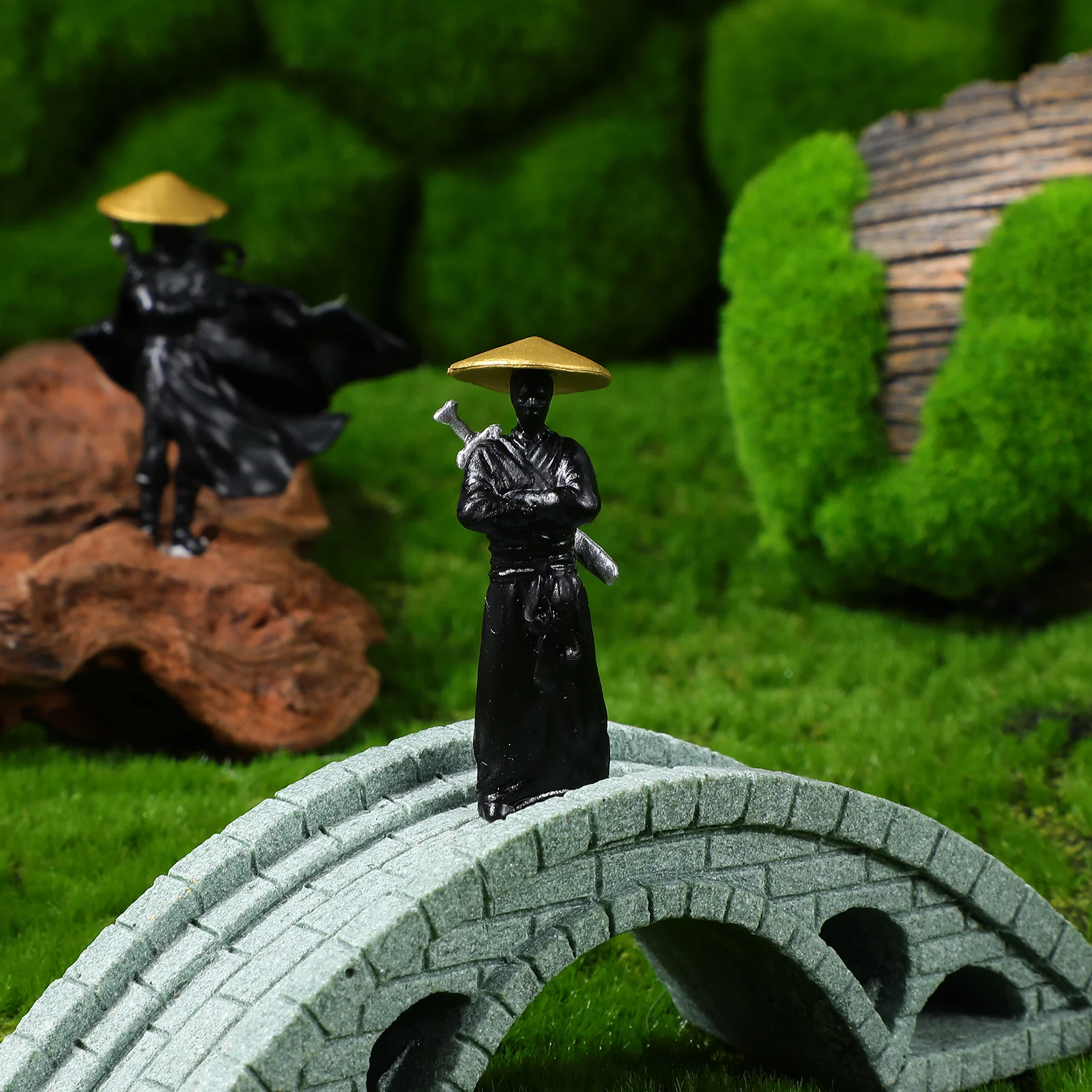 

2pcs Ancient Chinese Warrior Figure Exquisite Micro Landscape Decor For Bonsai Terrariums Miniature Gardens Lifelike Mini Art