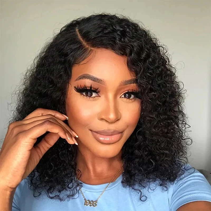 

Curly Short Bob Wig Lace Front Human Hair Wigs Brazilian 13x4 Lace Frontal Human Hair Wigs For Women Remy Pre Plucked Hair