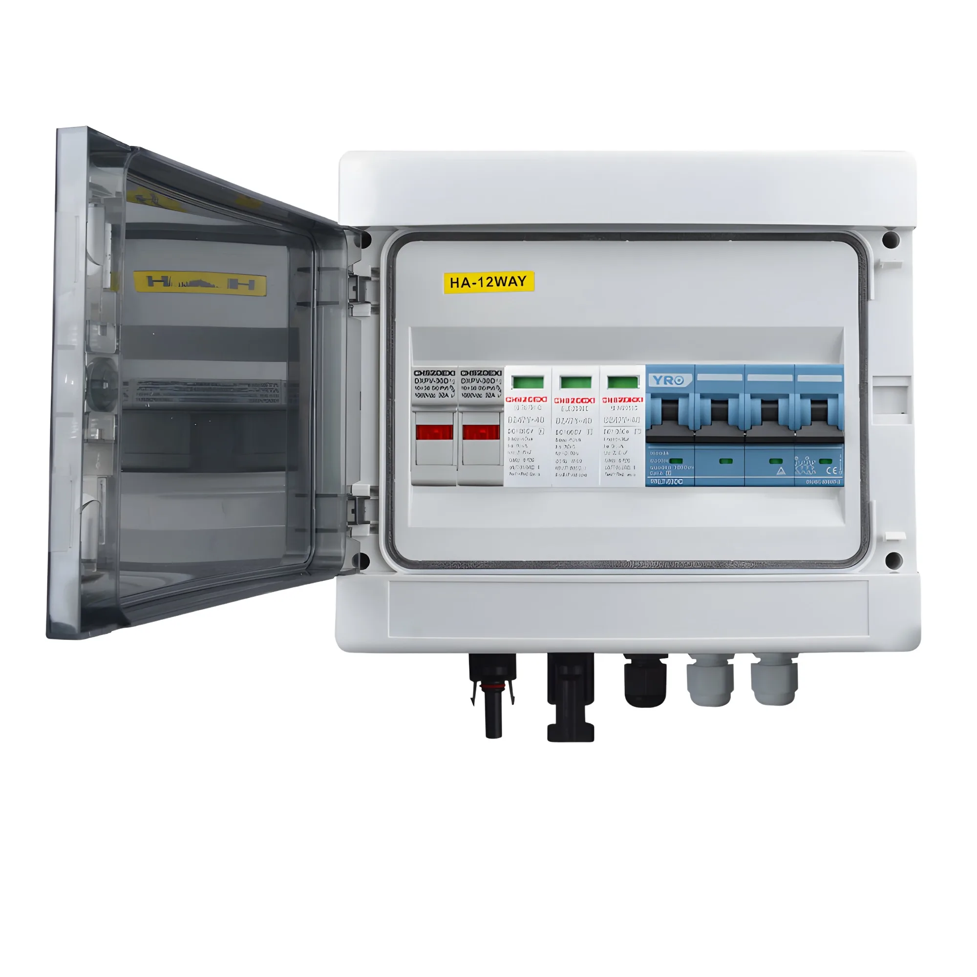 

DHLX-PV1 Solar photovoltaic PV Combiner Box 1-input 1-out Fuse IP65 MCB SPD Waterproof pull-out Hard shell