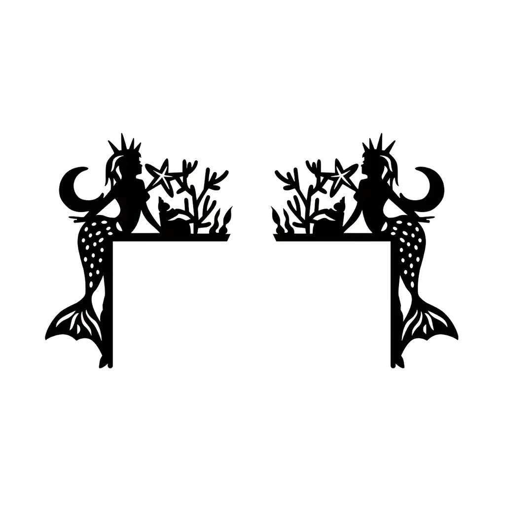 

CIFBUY Decoration Metal Mermaid Home Decorative Wall Sticker Door Corner Decoration Door Frame Corner Wall Mounted Decoration A