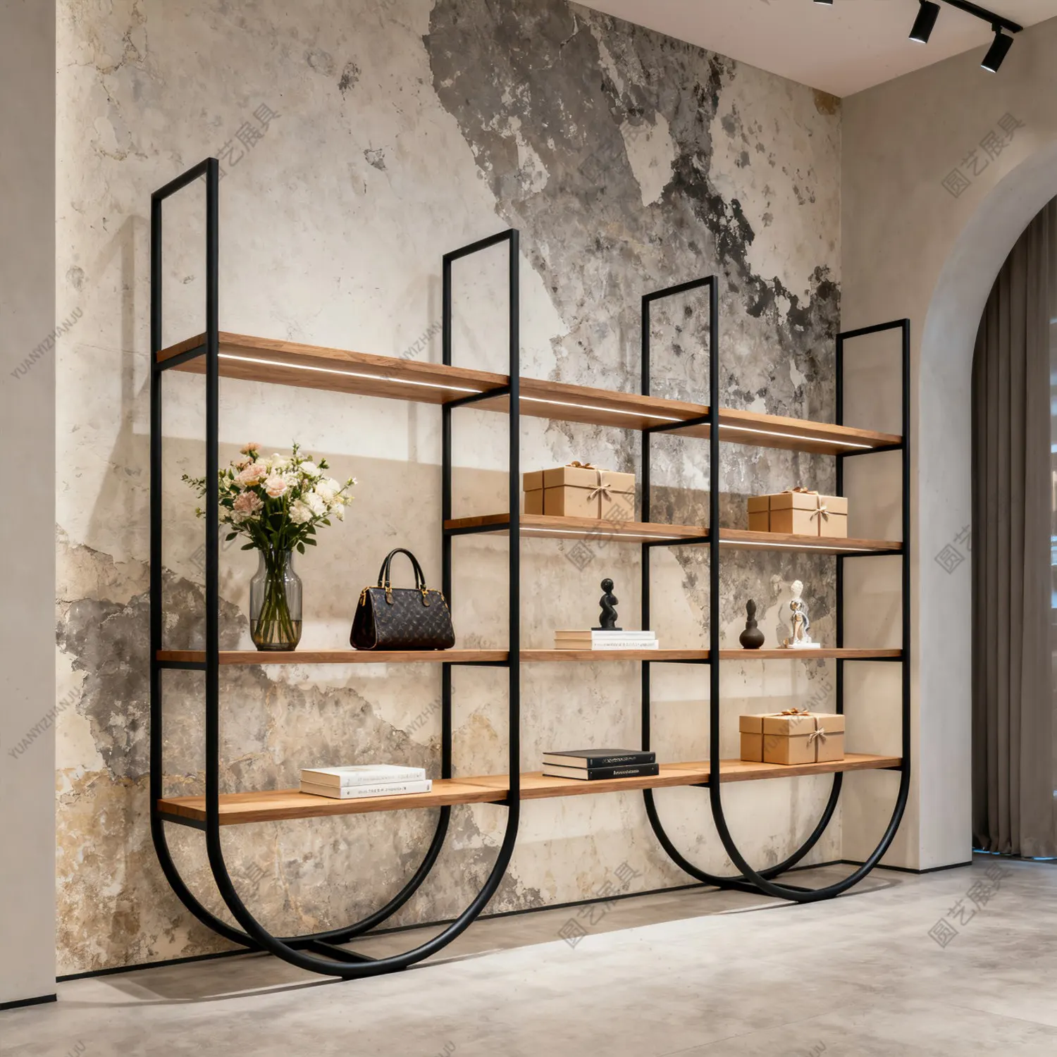 Light Luxury Bookshelf Partition  Living Room Office Shoe Store Display  Open Display Shelf