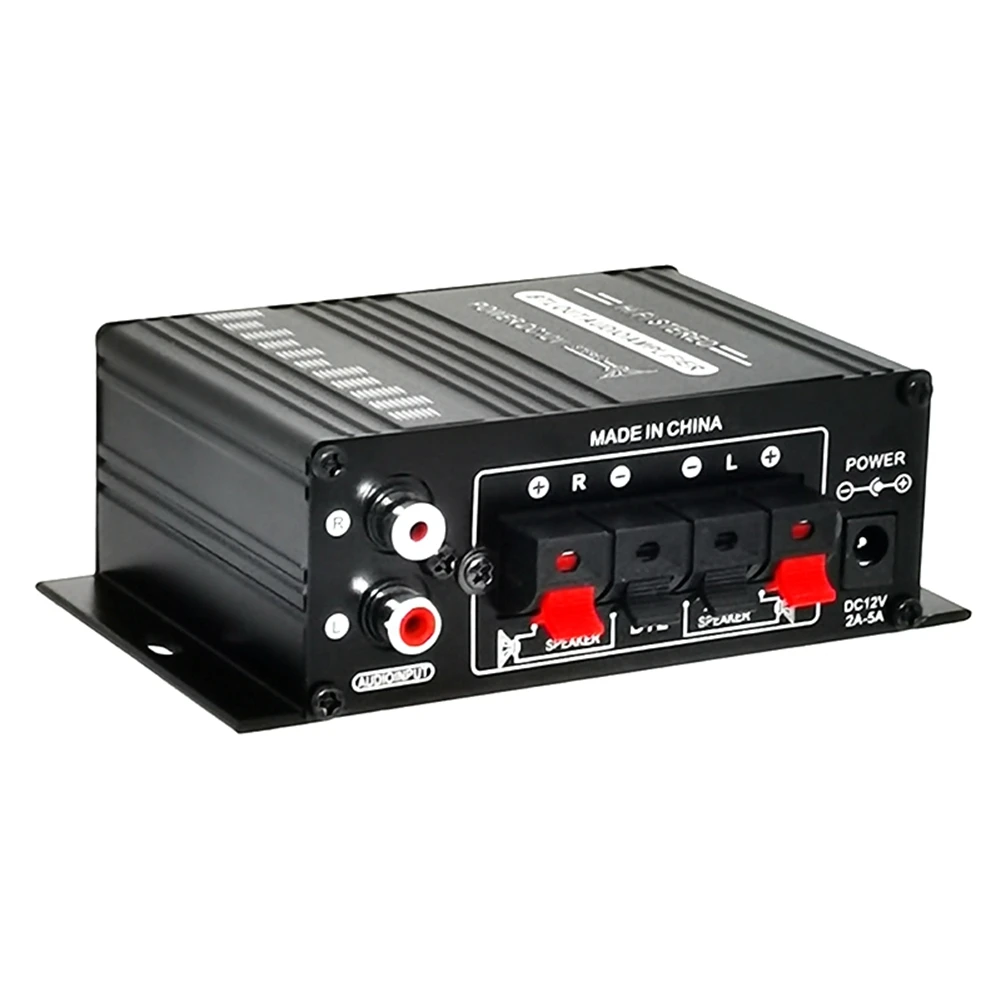 DT1707/Mini Stereo Amplifier Dc12V Dual Channel Hi-Fi Audio Player Supports Mobile Phone Dvd Input for Motorcycle Car Home Use