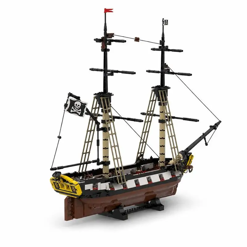 1690 PCS Barracuda Brig MOC Pirate Ship Model Custom Puzzle Architecture DIY Creative Assembly Educational Toy Building Blocks
