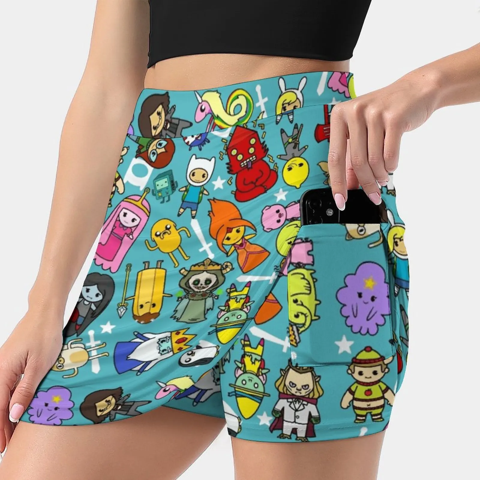 Jupe crayon Hakama deux pièces pour femmes, Time for Adventures, Mini jupe, Workout Sports, Adventure Time