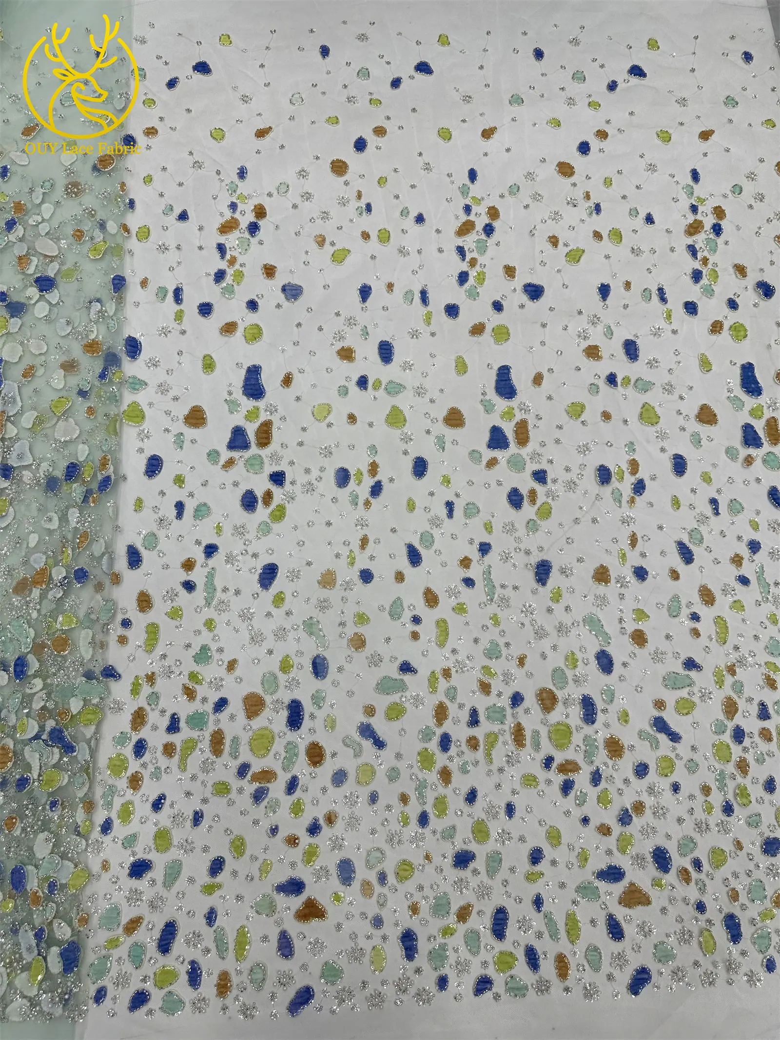 Afrikanischer Tüll-Bräutigam-Spitzenstoff 2026 Hochwertiger Französisch-Nigerianischer Pailletten-Spitzenstoff für Damen-Hochzeitskleider zum Nähen – Detail 9